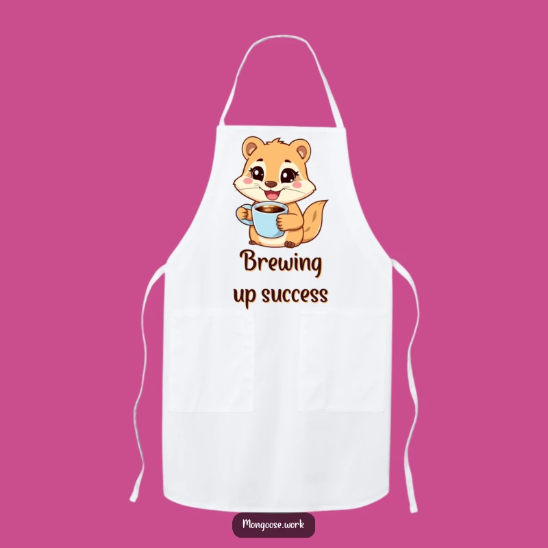 Funny Determined Mongoose Coffee Apron - Hilarious Morning Kitchen Accessory