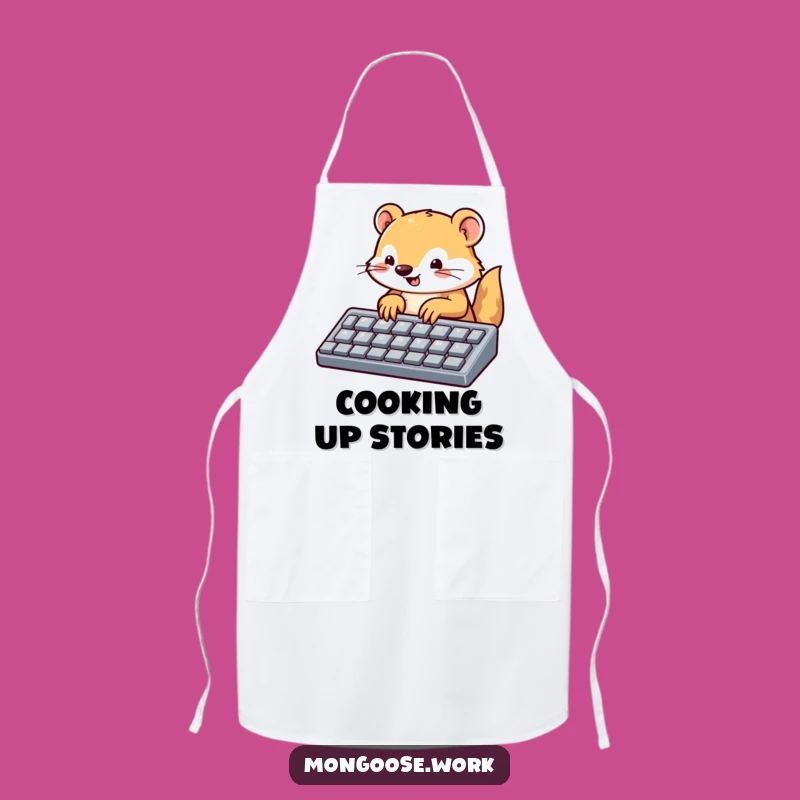 Funny Mongoose Typing Apron: Kitchen Tech Fun, Chef Gamer Gift