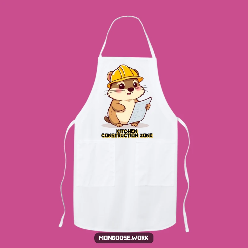 Funny Mongoose Blueprint Apron - Hilarious Gift for Master Builders