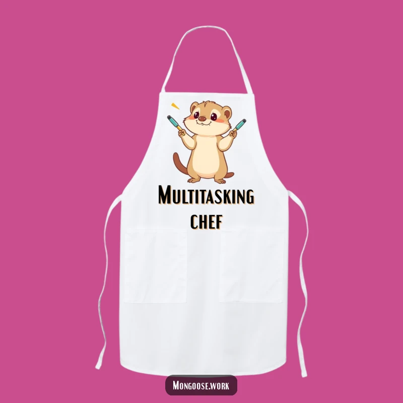 Funny Mongoose Juggling Pens Apron - Chef's Hilarious Kitchen Companion Gift