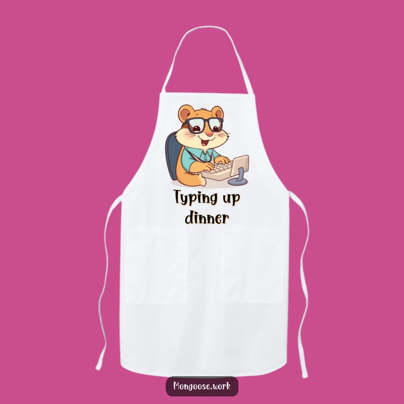Funny Mongoose Office Worker Apron: Cook with Hilarious Office Vigor