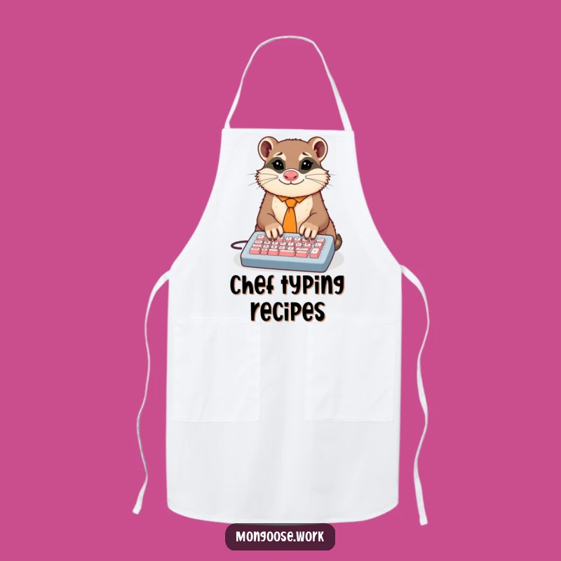 Funny Mongoose Typist Apron: Dapper Chef's Typing Skills, A Hilarious Funny Gift for Foodies