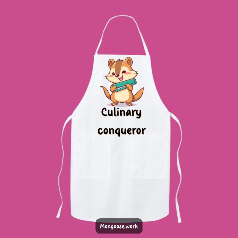 Funny Office Apron: Mongoose Stapler Action, Practical Funny Gift for the Office Chef