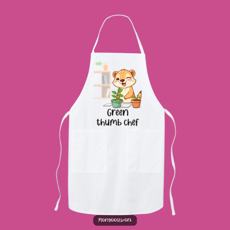 Funny Mongoose Plant Apron: Cook with Greenery and Wit, Practical Funny Gift