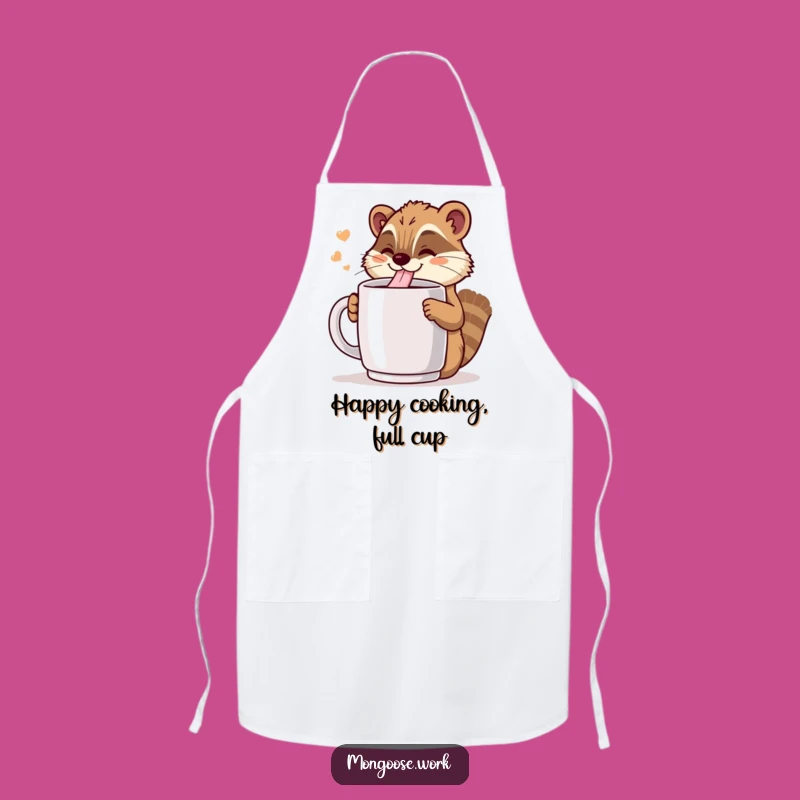Funny Kawaii Mongoose Coffee Apron: Brew Up Some Fun!