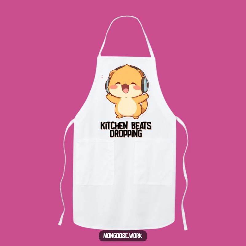 Funny Mongoose Apron: Music Lover's Kitchen Gear, Bobbing Head Character, Great Funny Gift