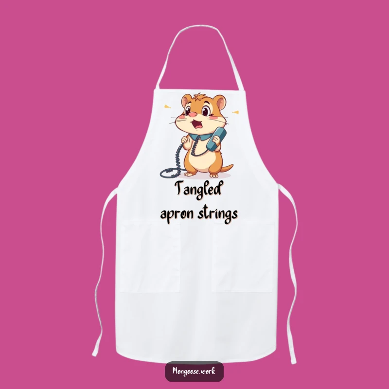 Funny Mongoose Phone Cord Tangle Apron: Cook with Bewildered Style