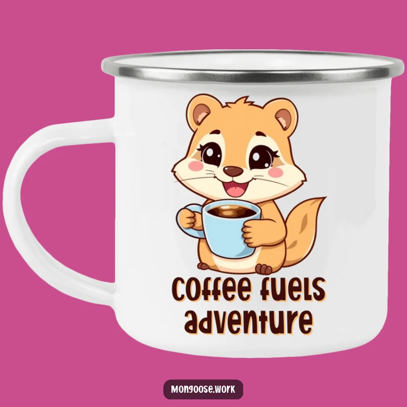 Funny Determined Mongoose Coffee Camping Mug - Outdoor Hilarious Morning Gear