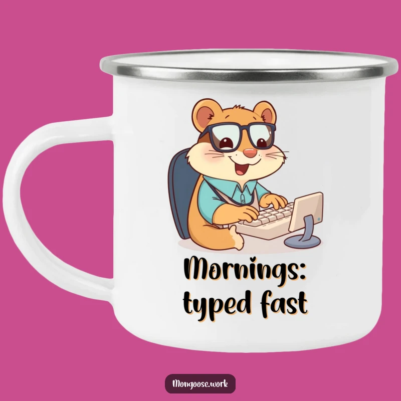 Funny Mongoose Office Worker Camping Mug: Adventure Fuel Hilariously