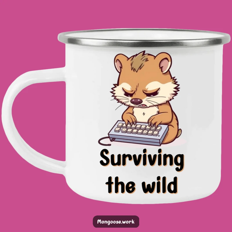 Funny Mongoose Stress Camping Mug: Fuel Your Hustle Anywhere