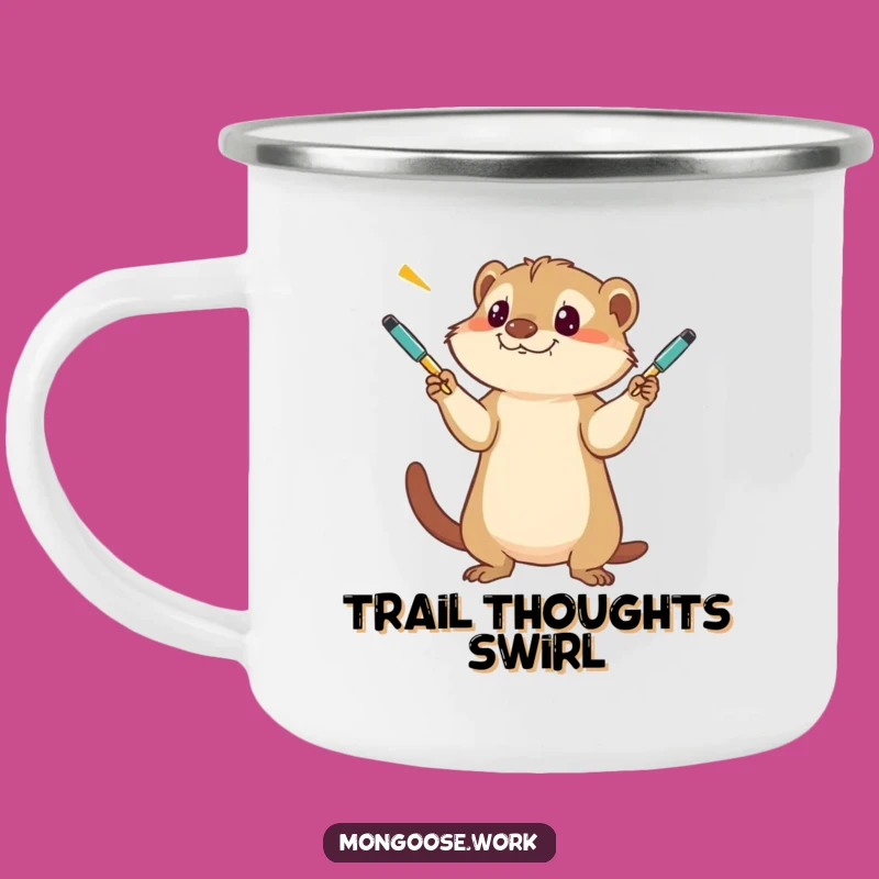 Funny Mongoose Juggling Pens Camping Mug - Outdoor Humor Gift