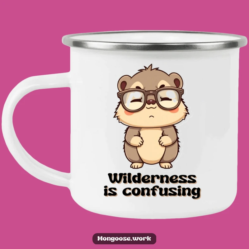 Funny Mongoose Camping Mug - Upside Down Glasses Adventure Brew