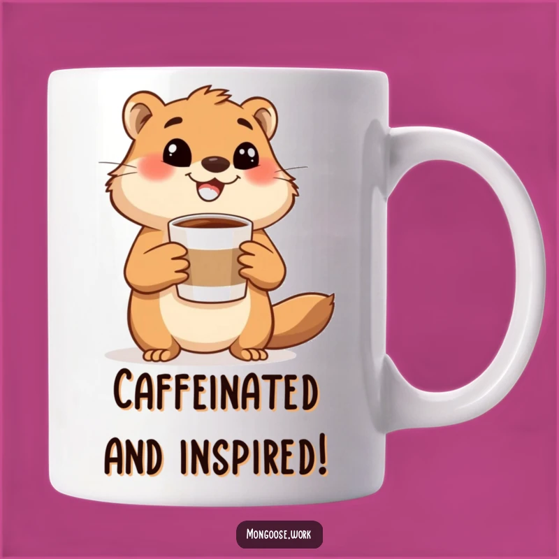 Funny Mongoose Coffee Mug: Excited Gestures, Caffeine Lover Gift, Energetic Animal Mug