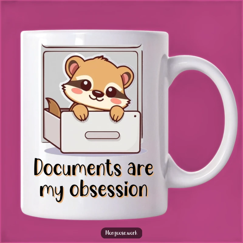 Funny Mongoose Office Mug - Playful Character Peeking, Hilarious Gift for Colleagues