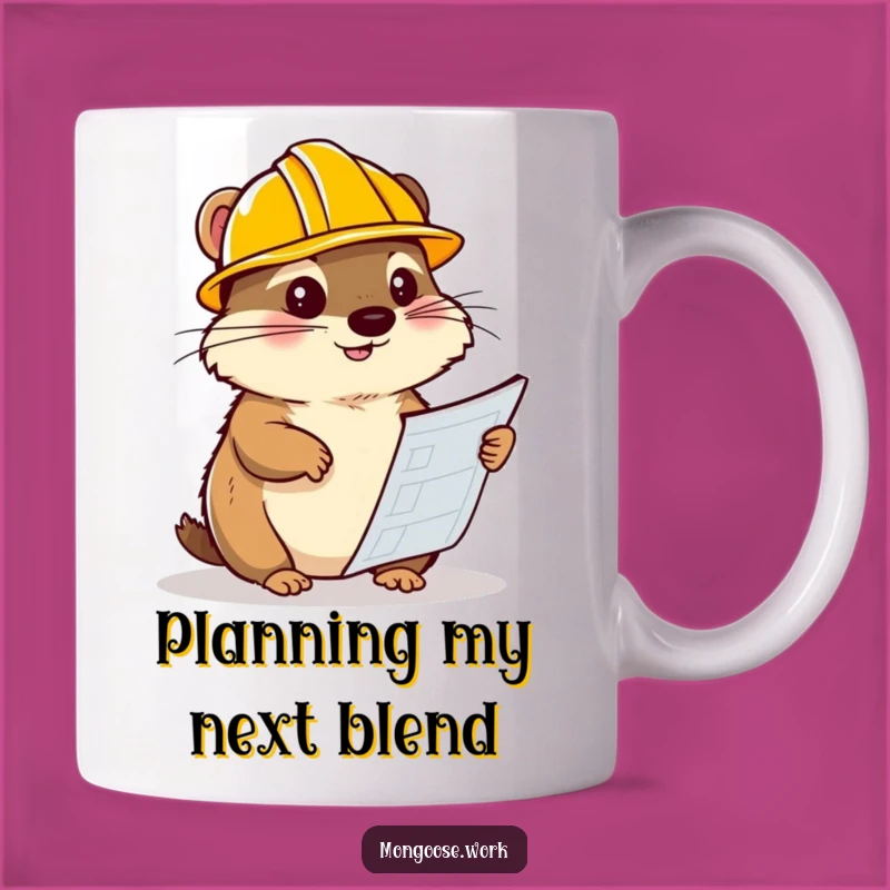 Funny Mongoose Blueprint Mug - Clever & Hilarious Gift for Builders