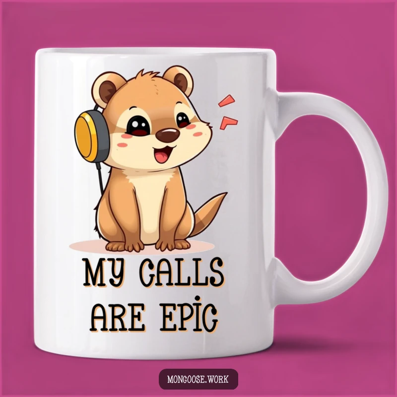 Funny Mongoose Talker Mug - Large Headset Character for Chatty Fun