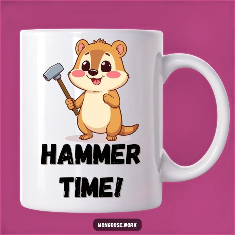 Funny Mongoose DIY Mug - Cheerful Character Hammering Gift