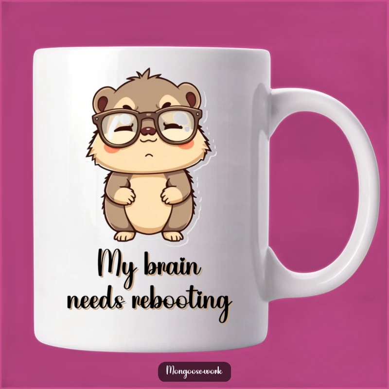 Funny Confused Mongoose Mug Gift - Upside Down Glasses Humor