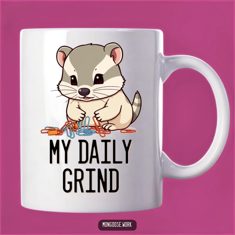 Funny Mongoose Paperclip Organizer Mug - Hilarious Office Focus Gift