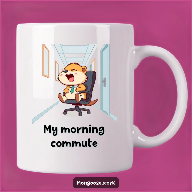 Funny Mongoose Office Chair Mug: Hilarious Break Time Gift for Workplace Fun