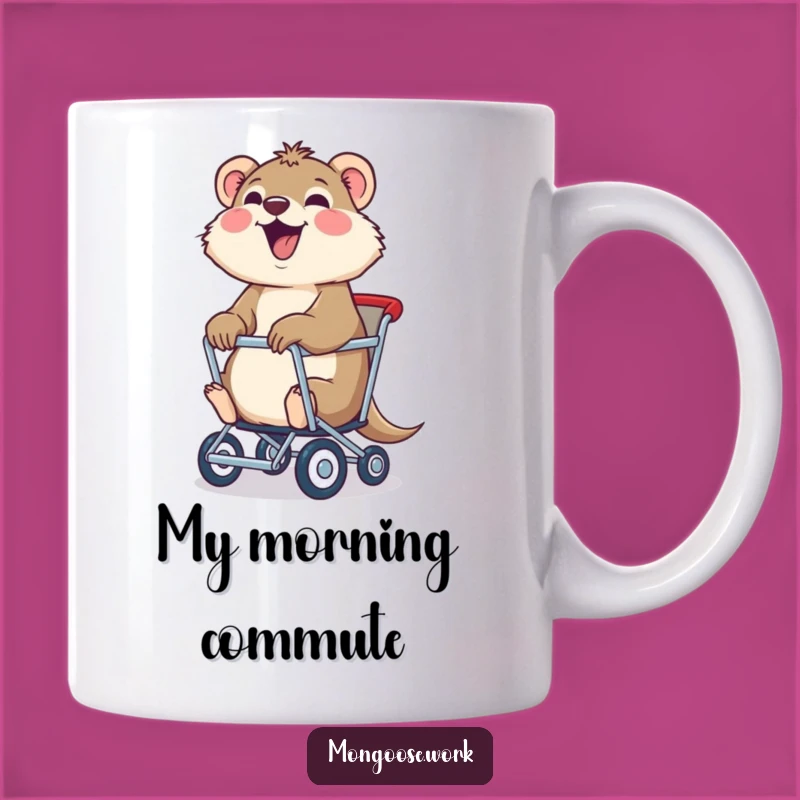 Funny Mongoose Chair Mug: Joyful Ride Gift, Whimsical Animal Lover Mug