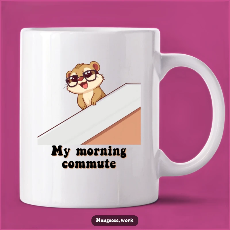 Funny Mongoose Desk Slide Mug: Joyful Fun, Perfect Gift for Playful Colleagues