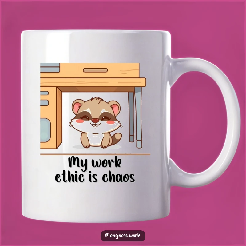 Funny Mongoose Mug: Mischievous Desk Hider, Perfect Funny Gift for Office Pranks!
