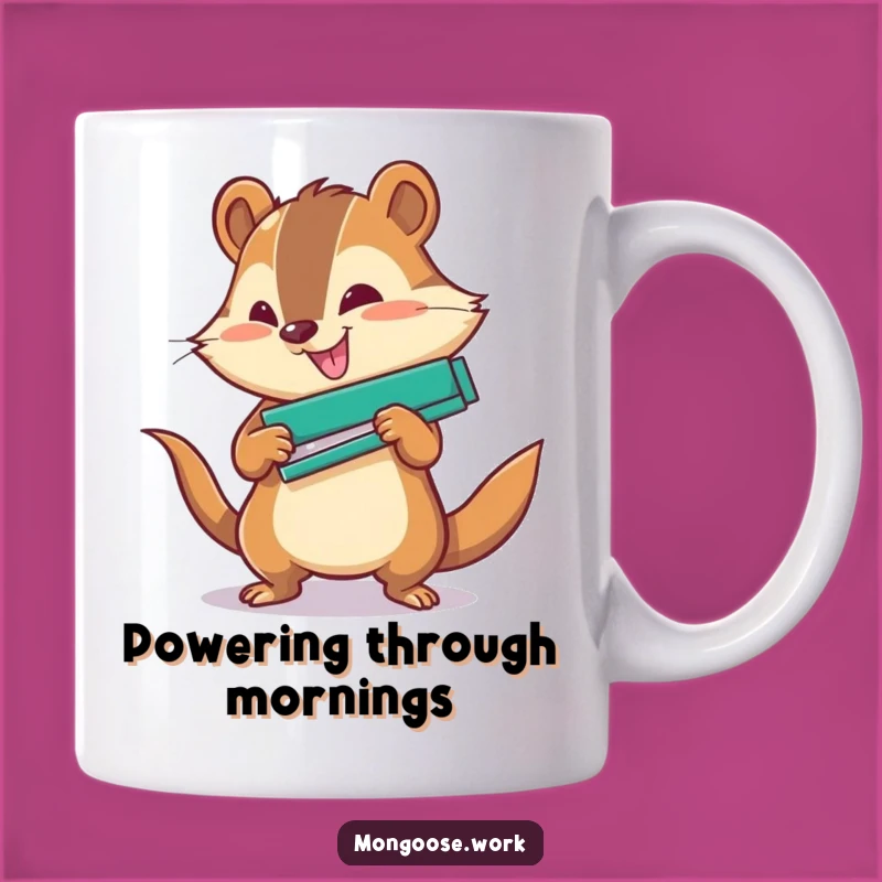 Funny Office Mug: Powerful Mongoose Stapler Action, Perfect Gift for Bosses and Colleagues
