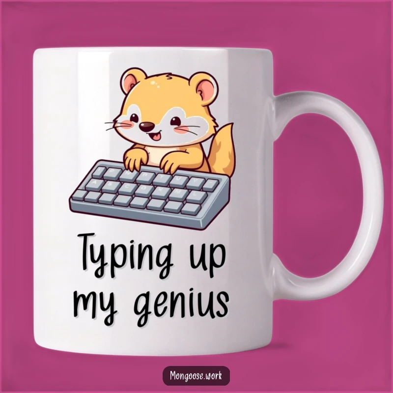 Funny Mongoose Keyboard Mug: Techie Animal Lover Gift, Fast Typist Mug