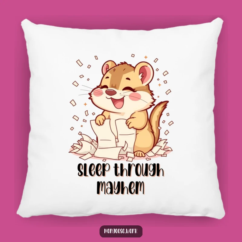Cozy Mongoose Shredding Pillow: Comfort Meets Funny Chaos, Sweet Funny Gift