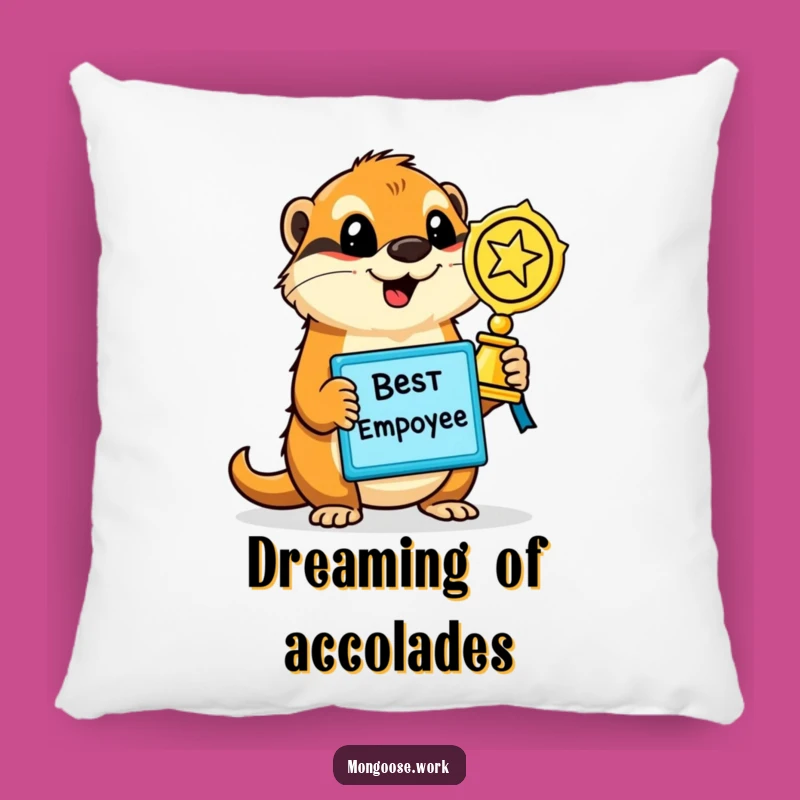 Funny Mongoose Employee Award Pillow - Comfy & Celebratory Accent Gift