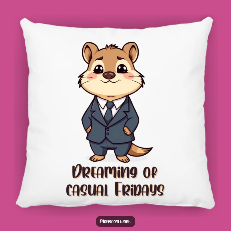 Funny Business Mongoose Pillow: Confused Executive Cushion for Cozy, Hilarious Comfort