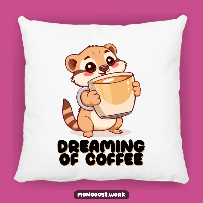 Funny Mongoose Coffee Comfort Pillow: Cozy and Hilarious Gift
