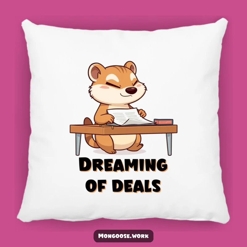 Funny Mongoose Pillow - Cozy Comfort with a Hilarious Determined Wink Design