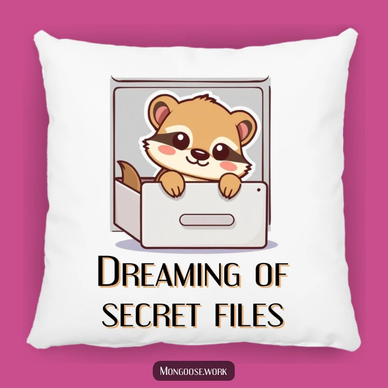 Funny Mongoose Pillow - Soft Office Character Peeking, Comfy & Hilarious Gift