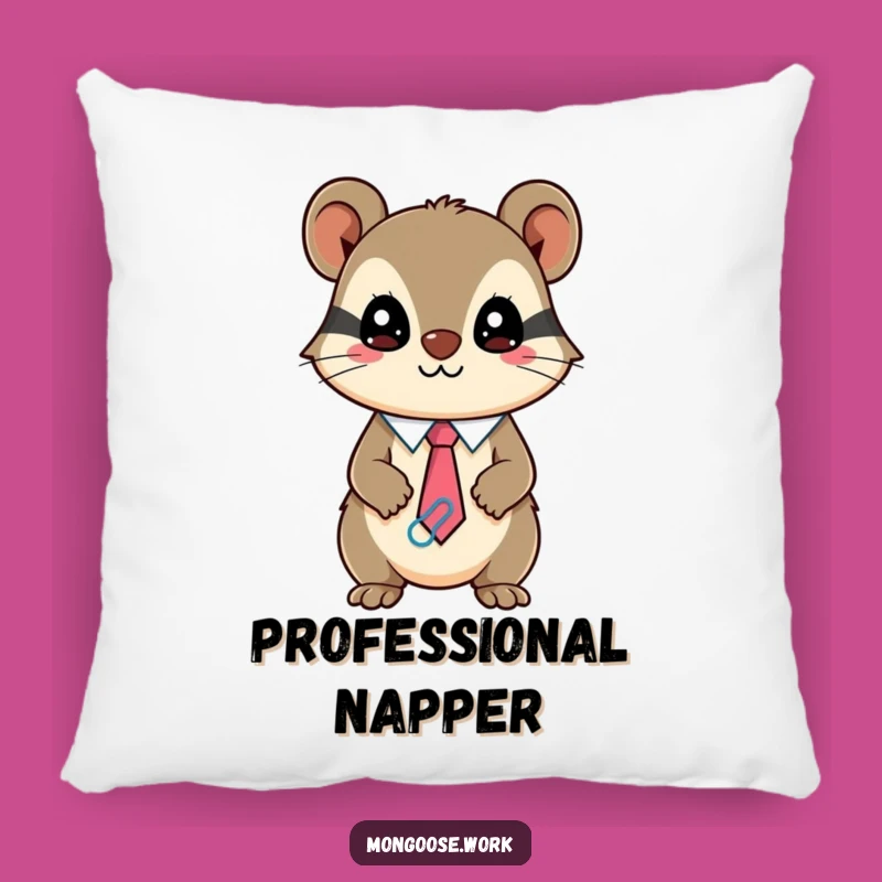 Funny Kawaii Mongoose Pillow, Mischievous Paperclip Cushion, Cozy Gift