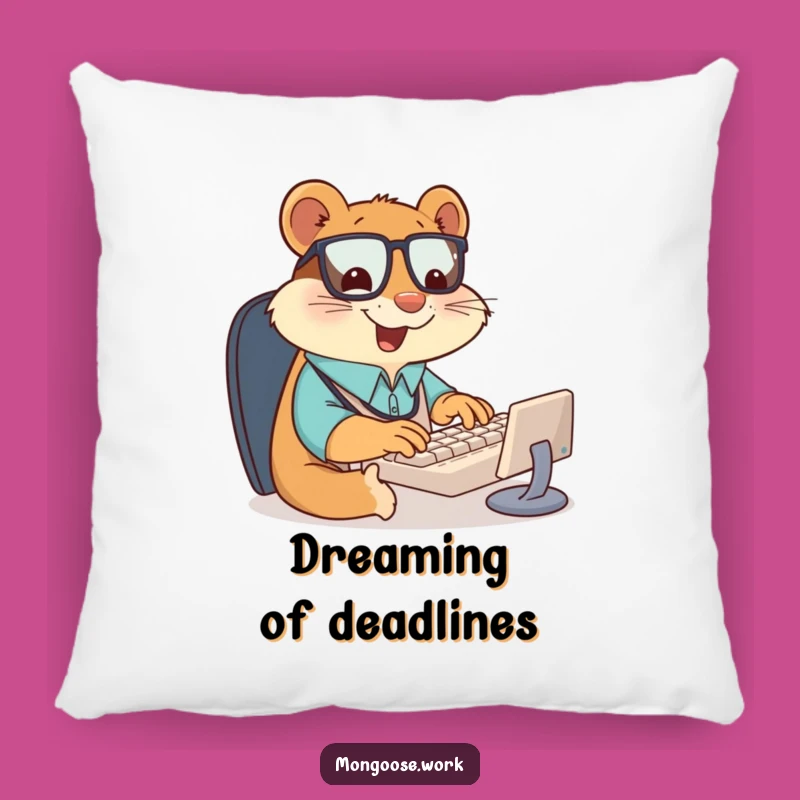 Funny Mongoose Office Worker Pillow: Comfy & Hilarious Desk Buddy