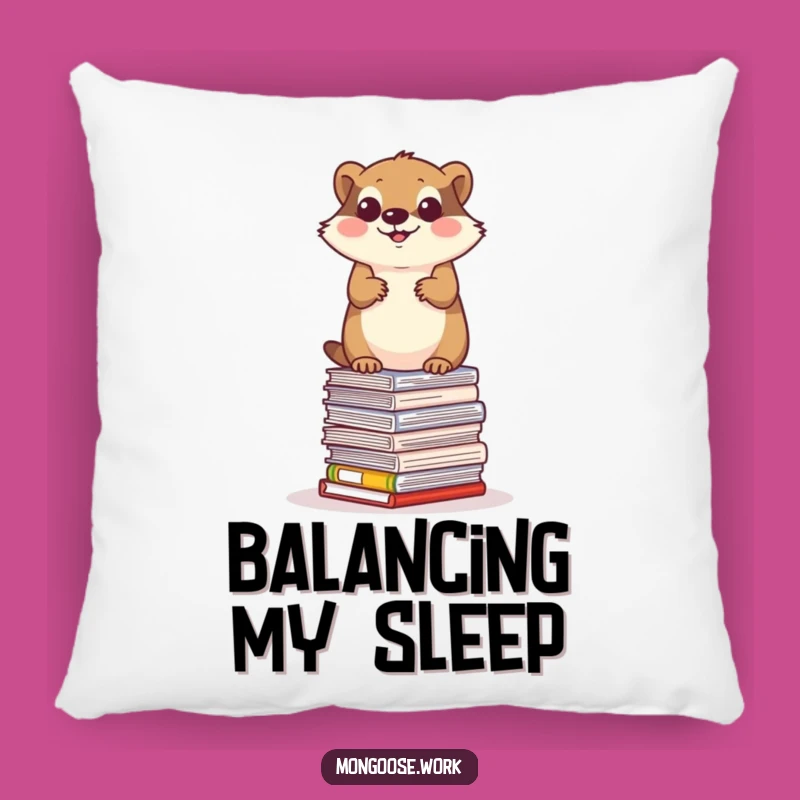 Funny Mongoose Paper Balance Pillow - Cozy Acrobatics & Humor Gift