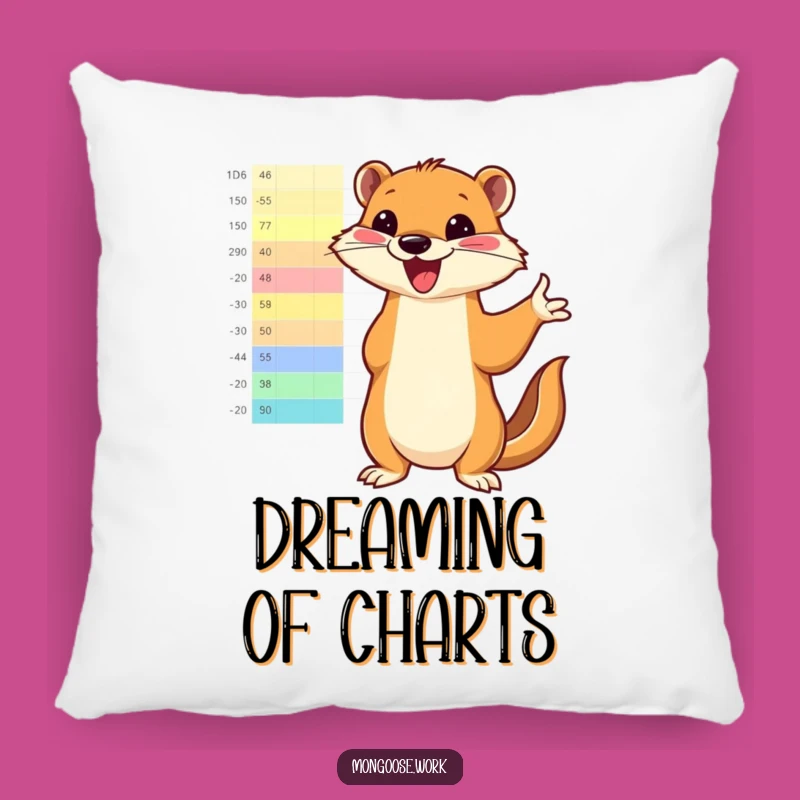 Funny Mongoose Pillow - Cozy Comfort with a Hilarious Enthusiastic Chart Design