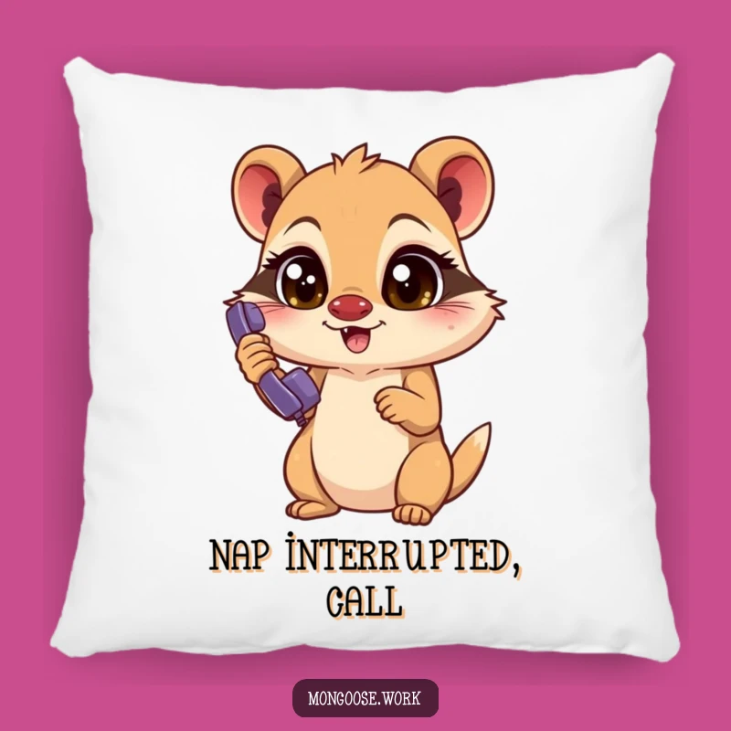 Funny Mongoose Pillow: Snuggle Up with Focused Humor and Comfort!