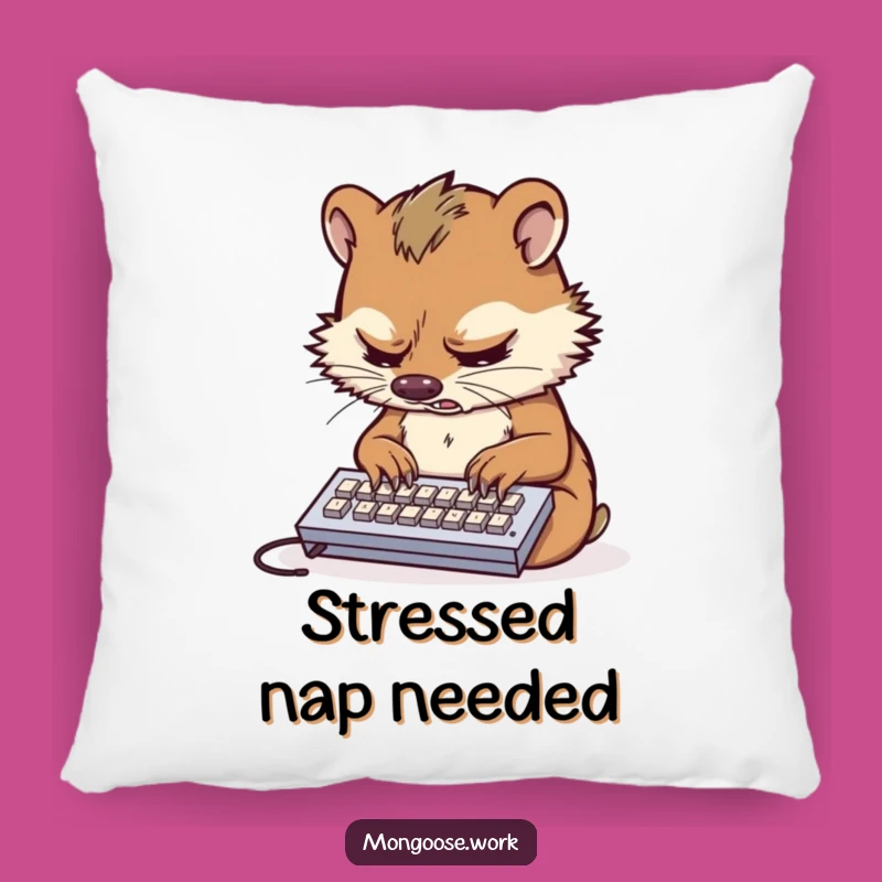 Funny Mongoose Stress Pillow: Cozy Comfort for Overworked Souls