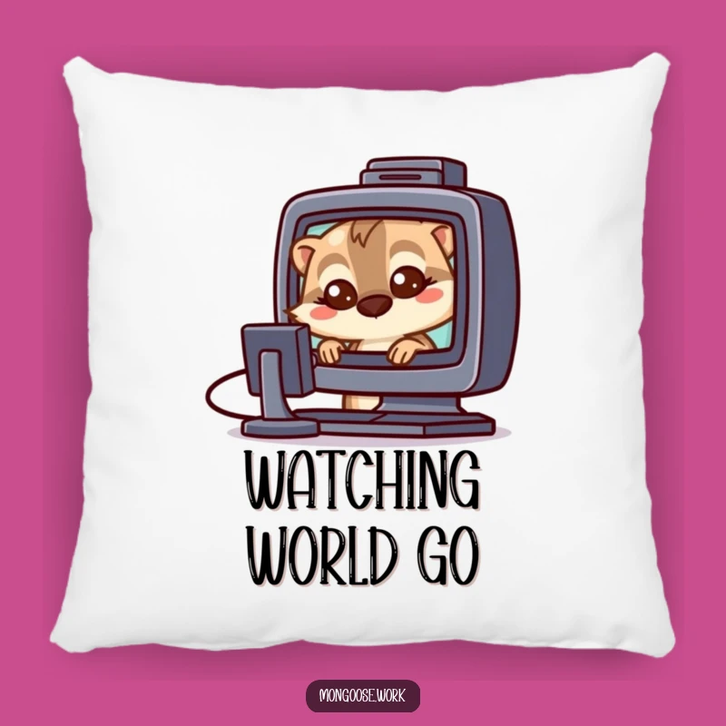 Funny Mongoose Tech Pillow - Cozy Curious Character Cushion Gift