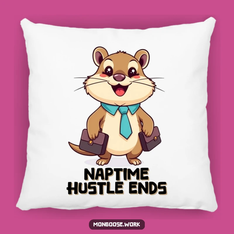Funny Mongoose Business Pillow, Cozy Office Accent Cushion