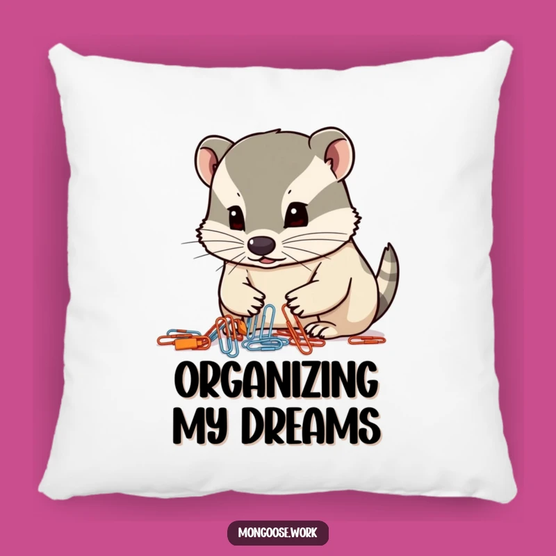 Funny Mongoose Paperclip Organizer Pillow - Cozy Detail & Humor Gift