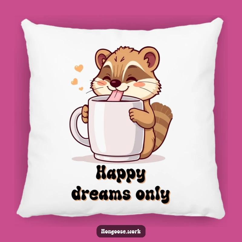 Soft Funny Kawaii Mongoose Coffee Pillow: Cozy Comfort for Coffee Lovers