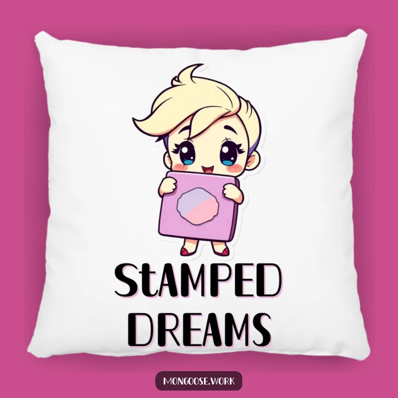 Funny Winking Stamp Pillow: Cozy Character Cushion for Playful Approval