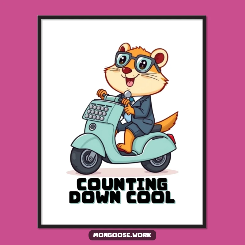 Funny Mongoose Scooter Art: Playful Office Vibes for Your Walls