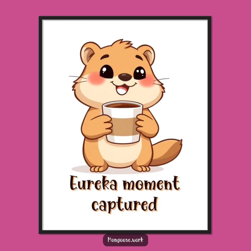 Funny Mongoose Coffee Digital Art: Energetic Print, Instant Joy Decor