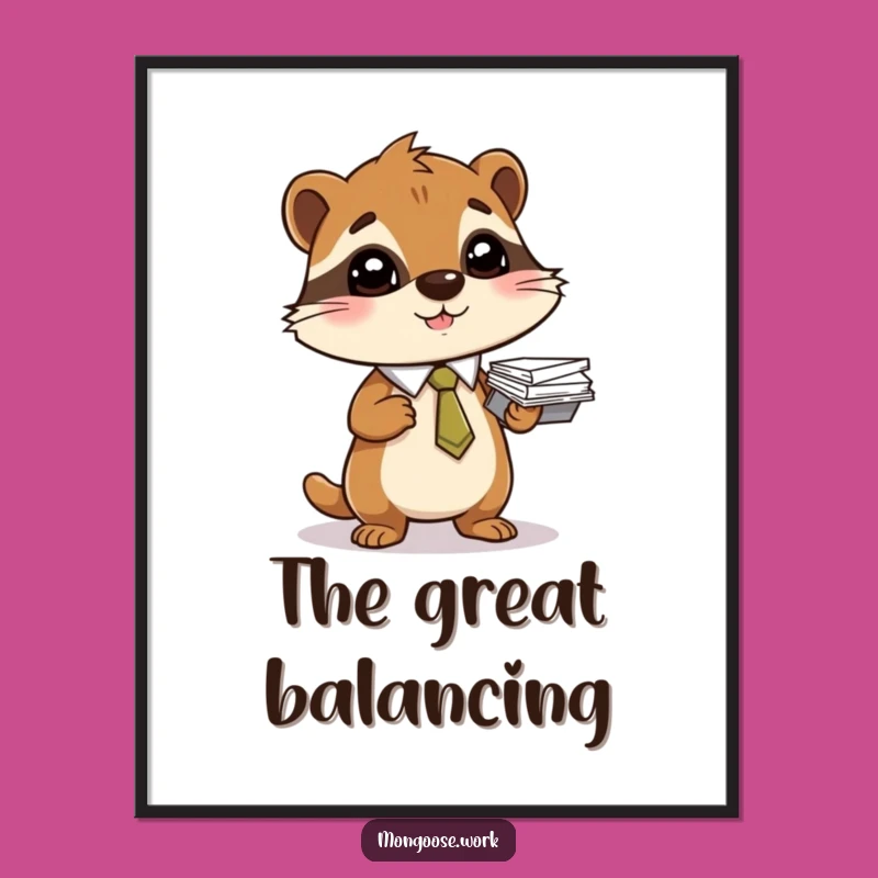 Funny Mongoose Tie Digital Art: Instant Professional Whimsy for Walls