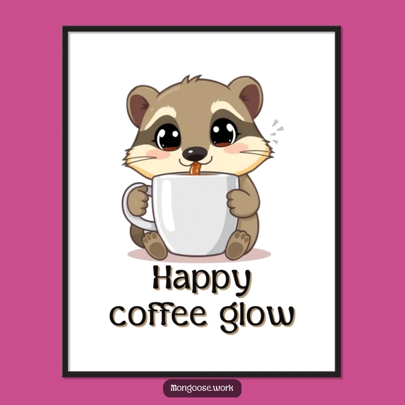 Funny Mongoose Digital Print - Instant Morning Cheer, Perfect Funny Gift